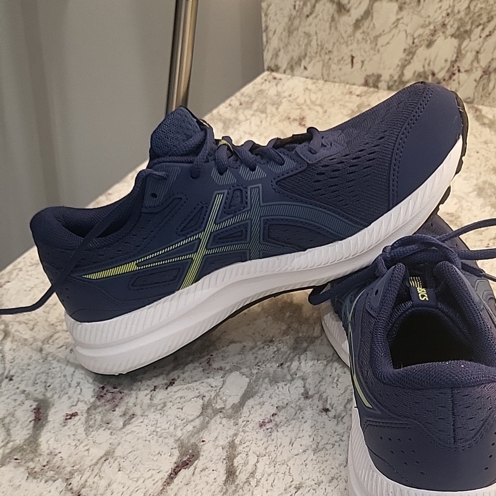 Asics Blue Athletic Sneakers with White Sole